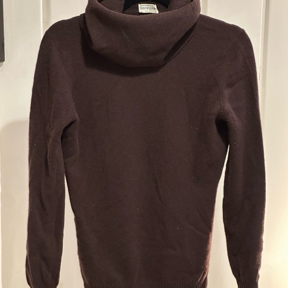 Cashmere Bloomingdale's Brown Cowl Neck Sweater